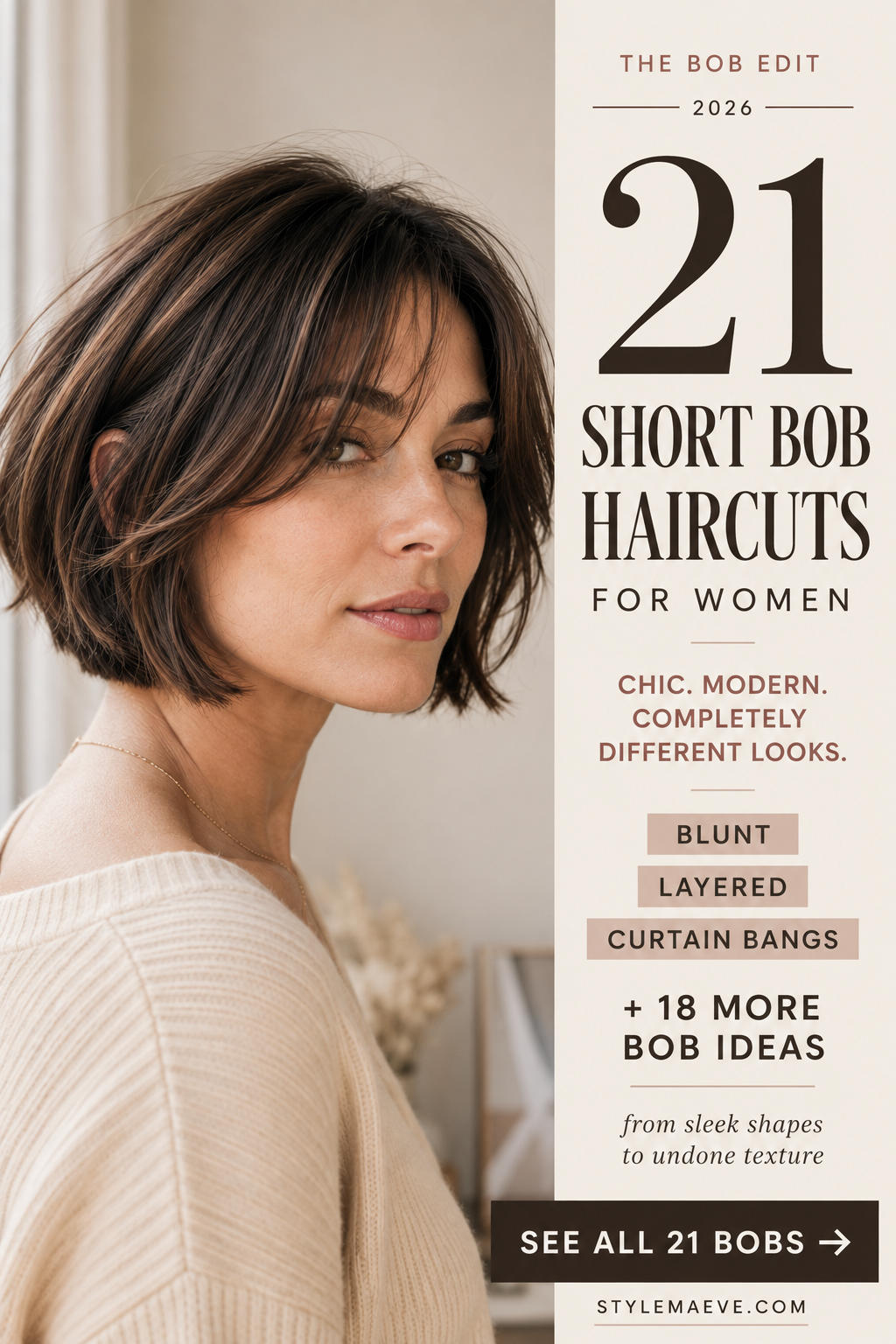 21 Short Bob Haircuts for Women 2026: Chic & Modern Ideas