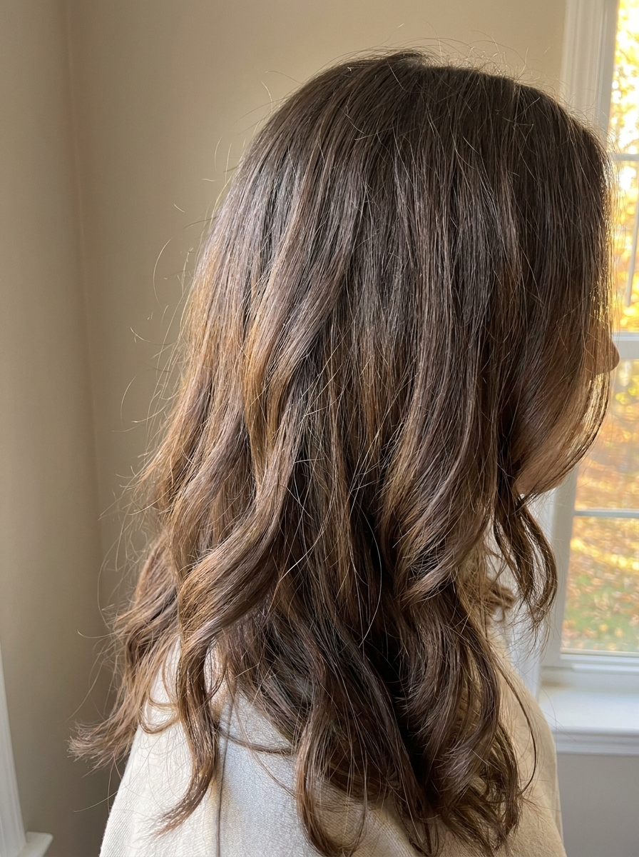 Caramel brunette dimensional hair