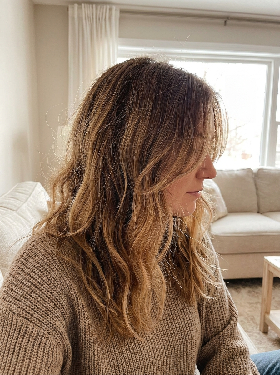 Dark honey blonde hair