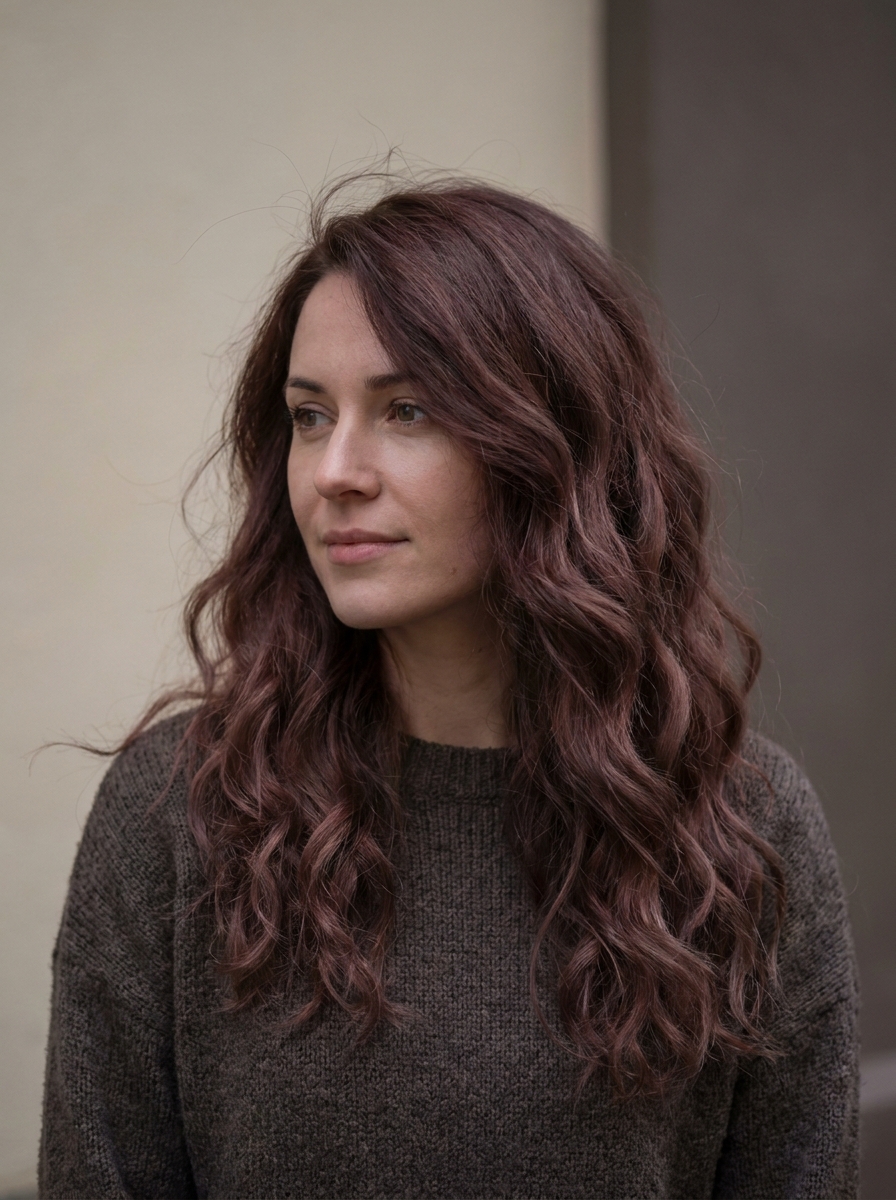 Burgundy brown hair color
