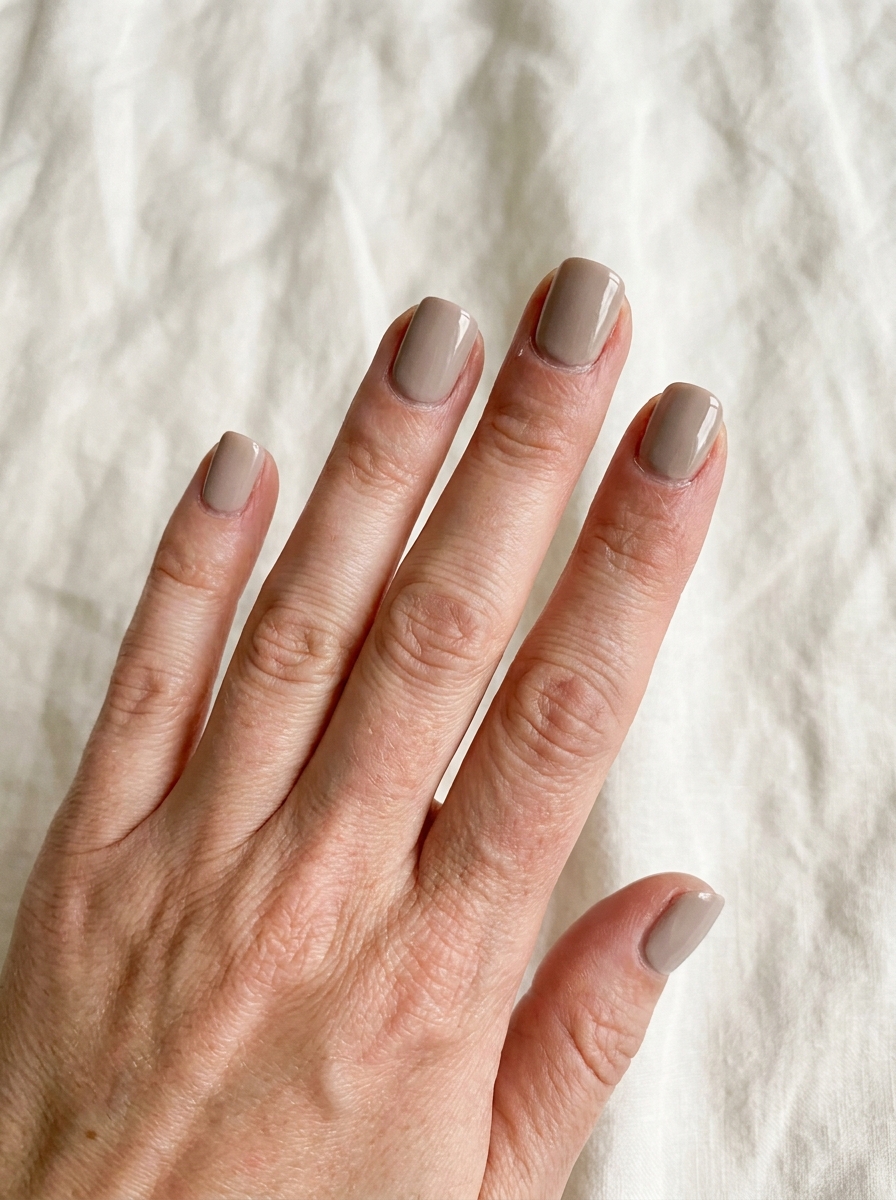 Creamy taupe nails