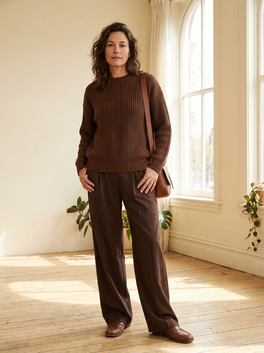 Chocolate brown monochrome outfit