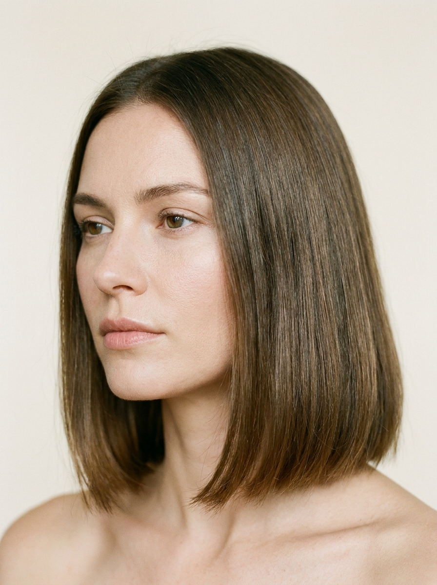 Soft Blunt Lob hairstyle for medium hair