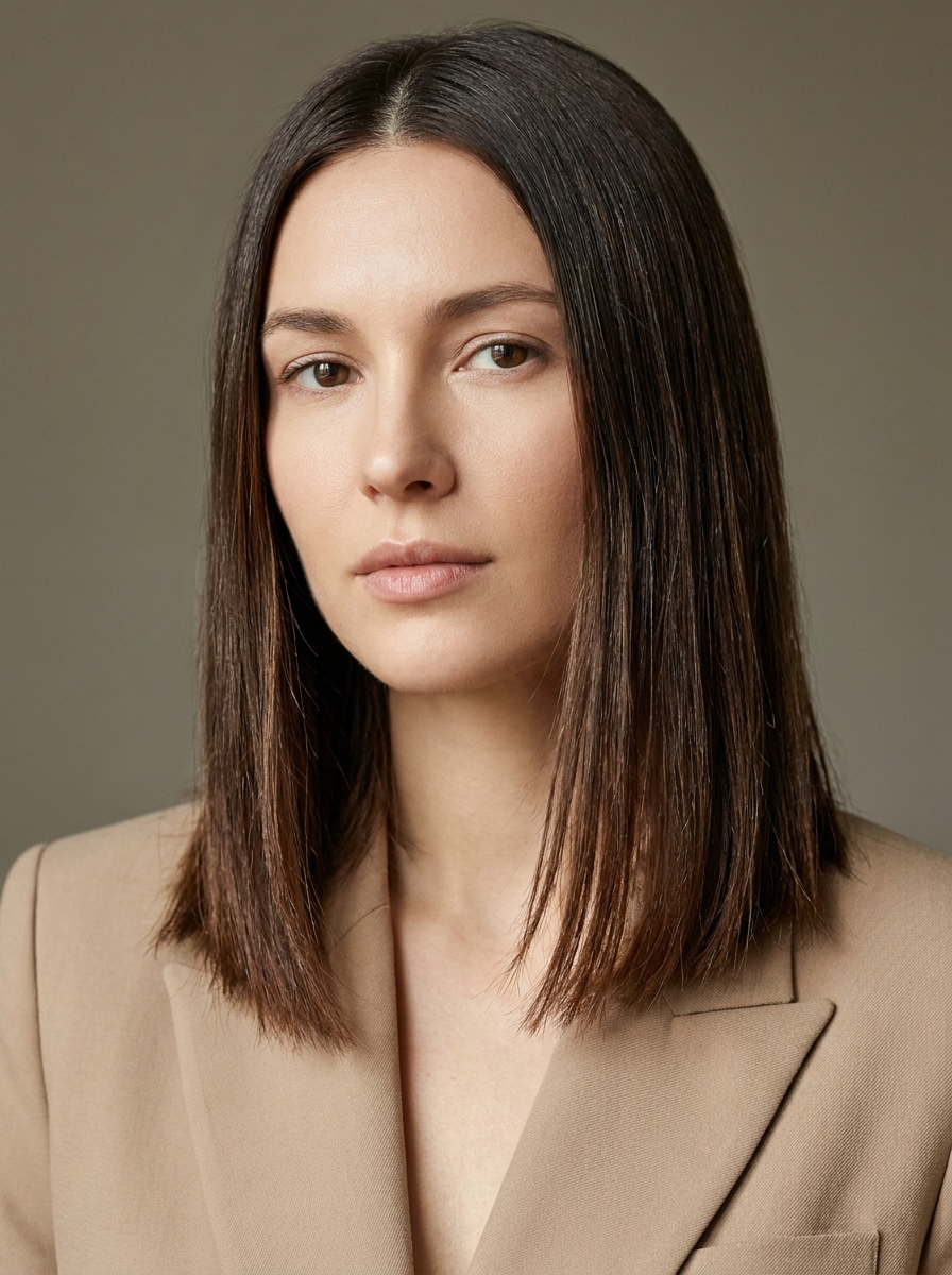 Sleek Center-Part Lob