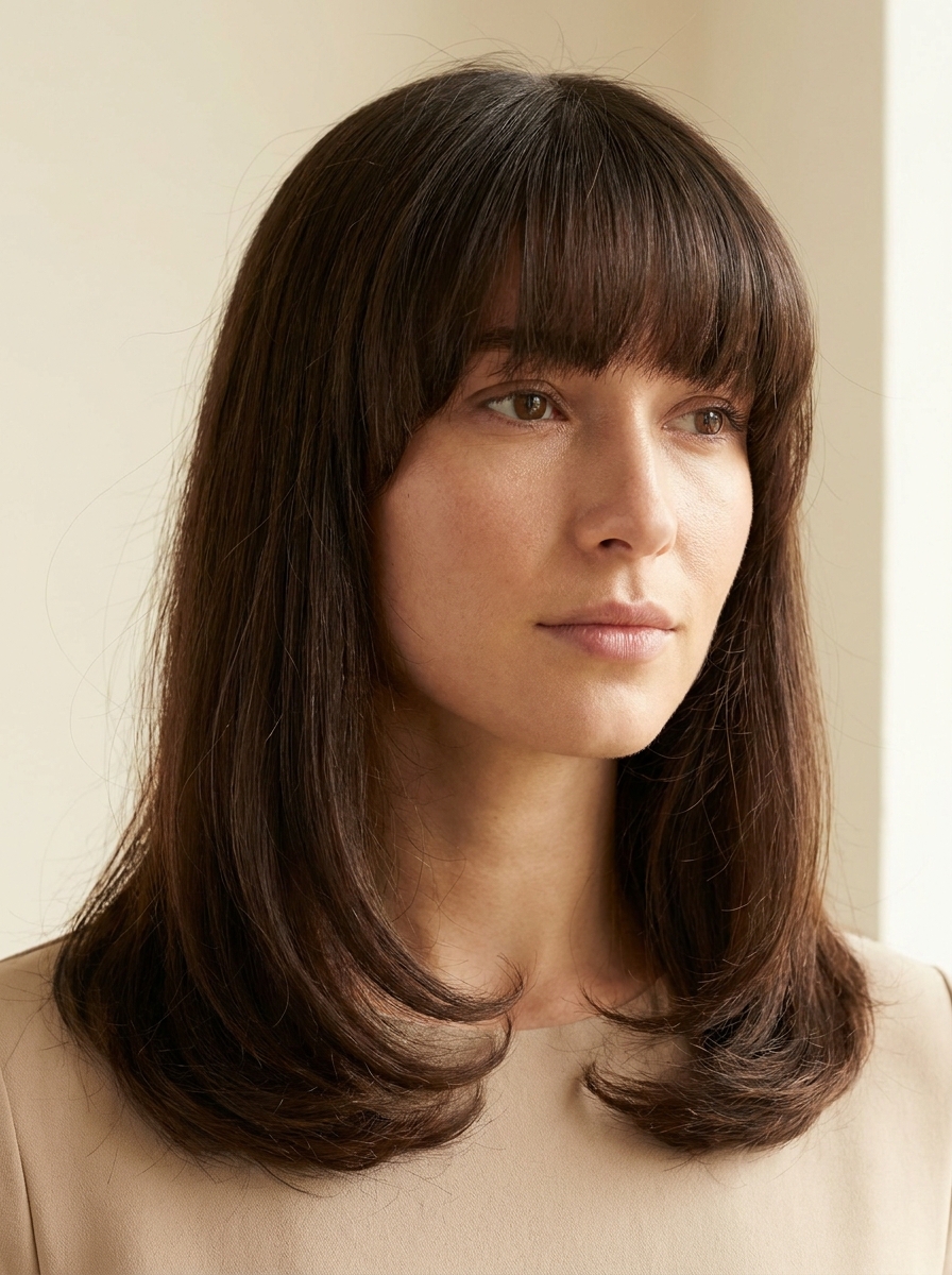 Medium cut with rounded full fringe
