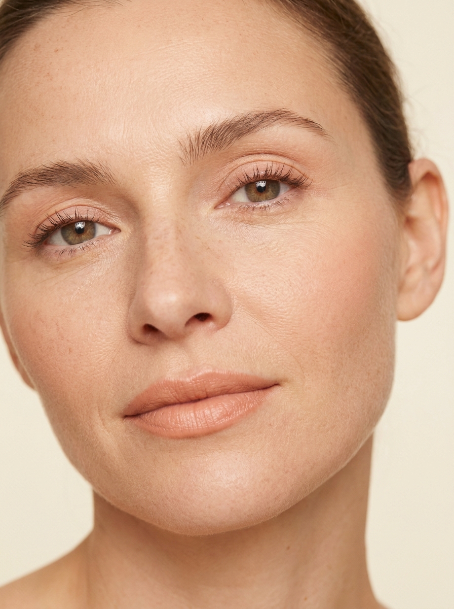 Soft peach natural makeup