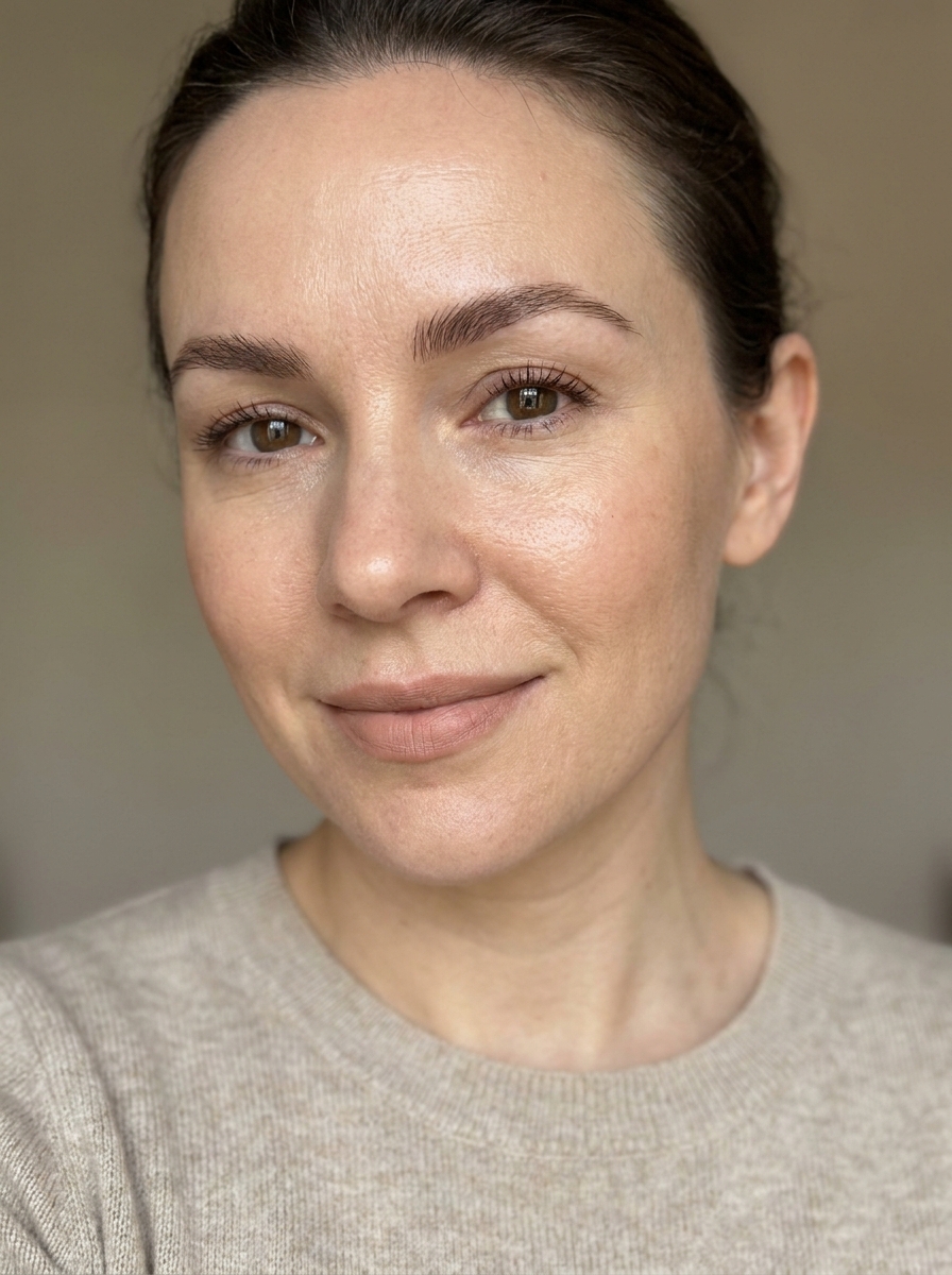 Natural makeup with softly defined brows
