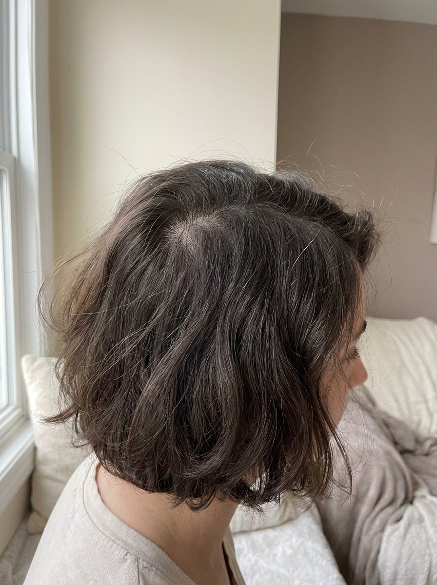 Voluminous short brunette bob