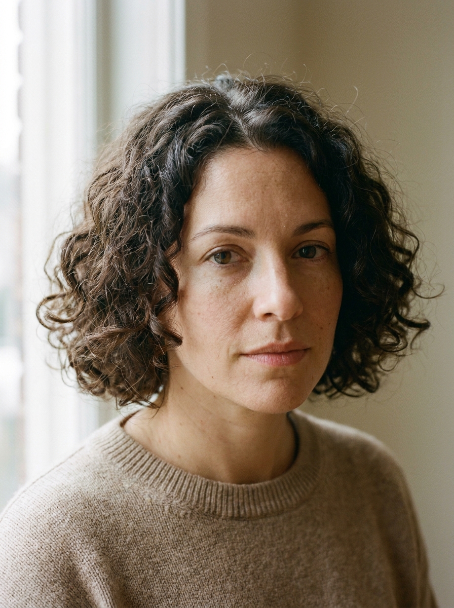 Short naturally curly bob