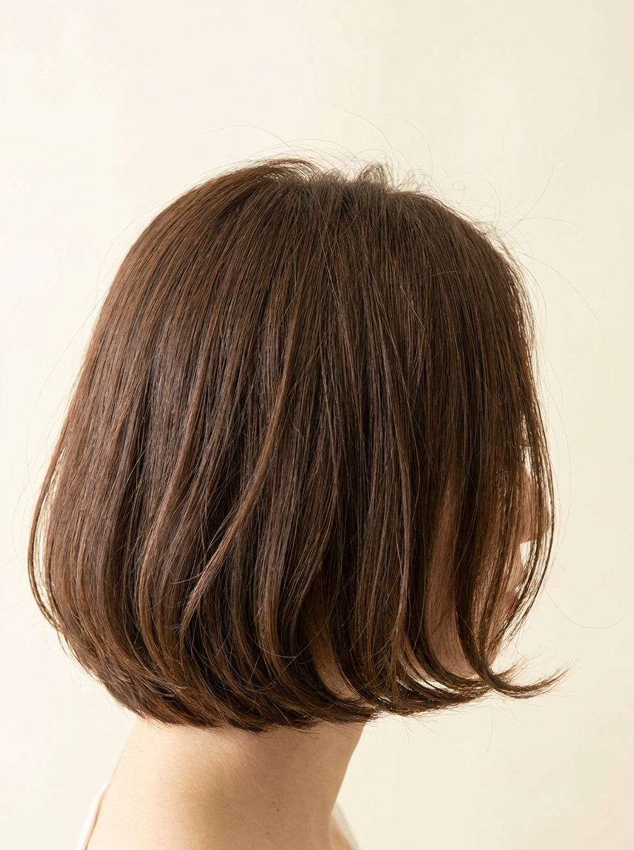 Rounded short bob haircut
