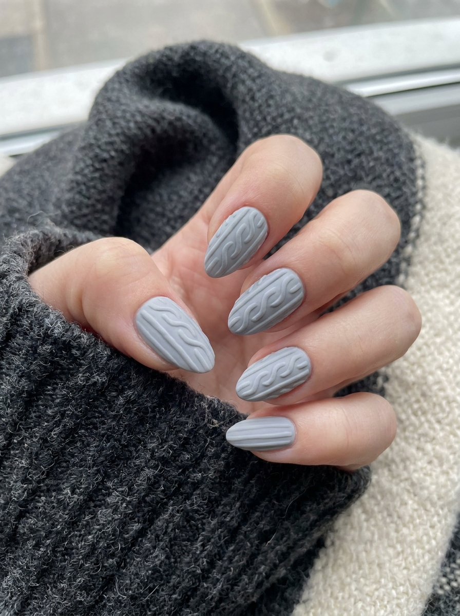 Caramel Knit Nails